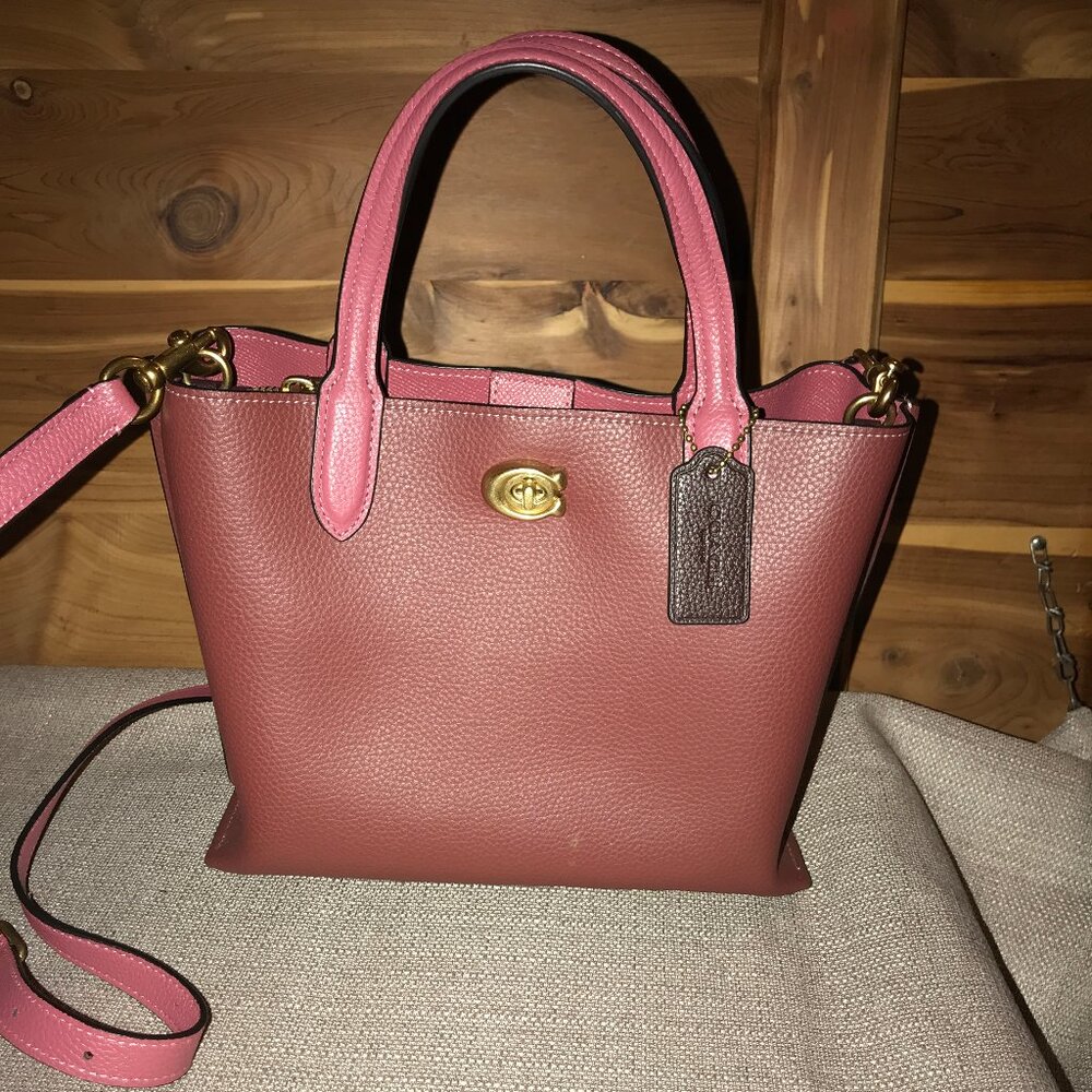 Coach Bubblegum Colorblock Willow Tote 24 Bag Purse